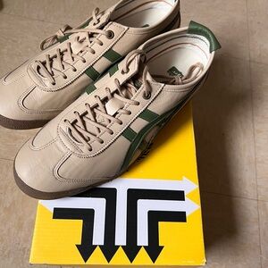 Onitsuka Tiger by Asics Beige and Green Athletic Shoes